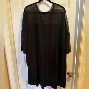 ASOS Black with mesh design t-shirt dress - size 24